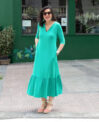 Vestido volante verde