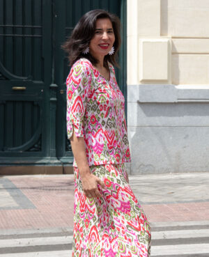Top Ikat rosa