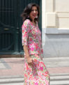 Top Ikat rosa