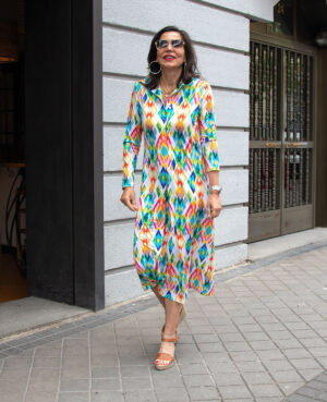 Vestido camisero étnico