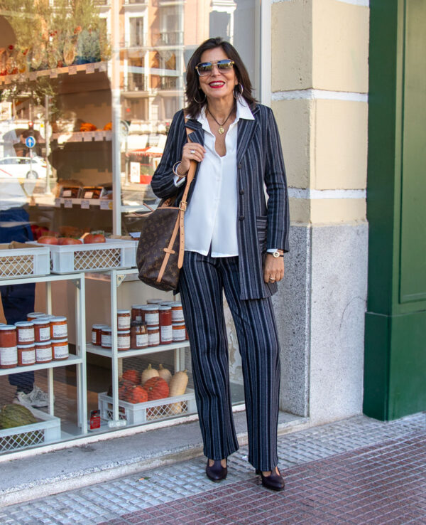 Rayas gris Chaqueta