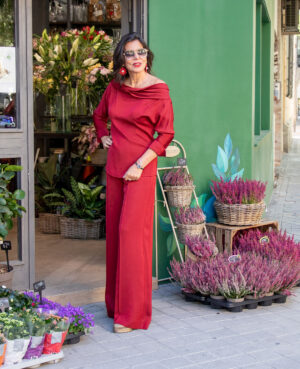 Aroa pantalón fluido rojo