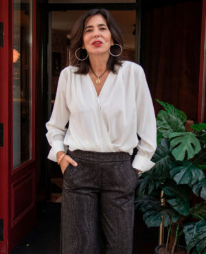 Blusa blanca cruzada