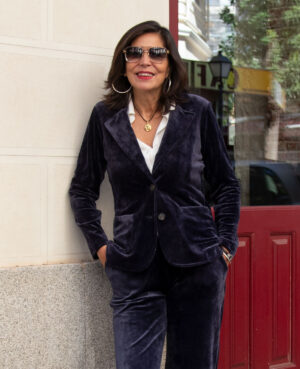 Terciopelo azul blazer
