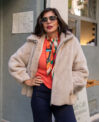 Chaquetón pelo beige