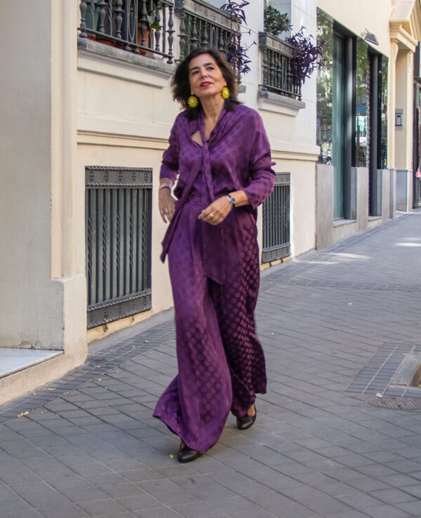 Isabel pantalón palazzo púrpura