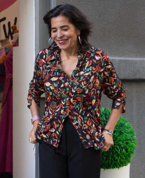 Camisa suelta estampado multicolor