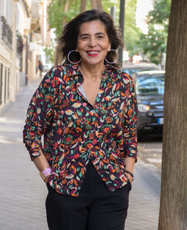 Camisa suelta estampado multicolor