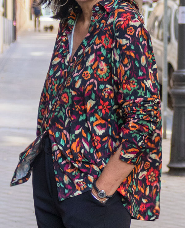 Camisa suelta estampado multicolor