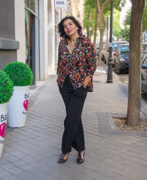 Camisa suelta estampado multicolor