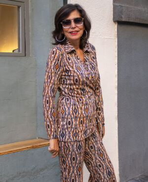 Tierra y gris top cruzado Diana