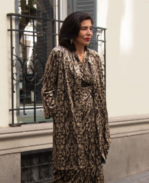 Frida guardapolvos ikat marrón