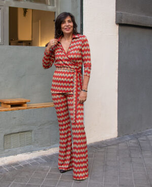 Diana pantalón zig zag rojo