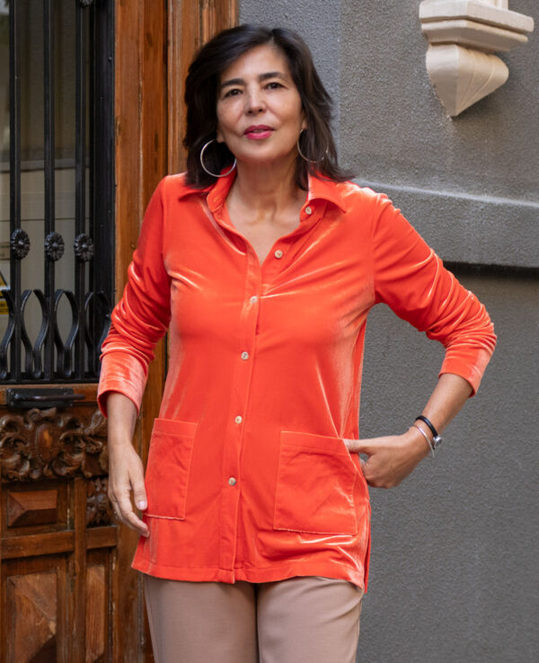 Camisa terciopelo naranja