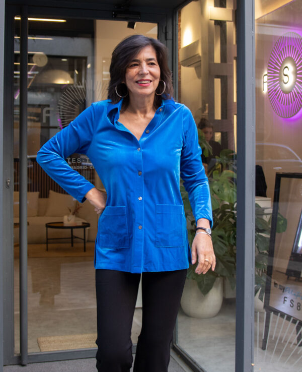 Camisa terciopelo azul