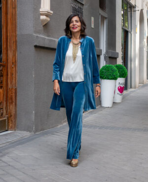 Sara pantalón terciopelo azul