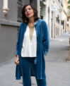Sara abrigo terciopelo azul