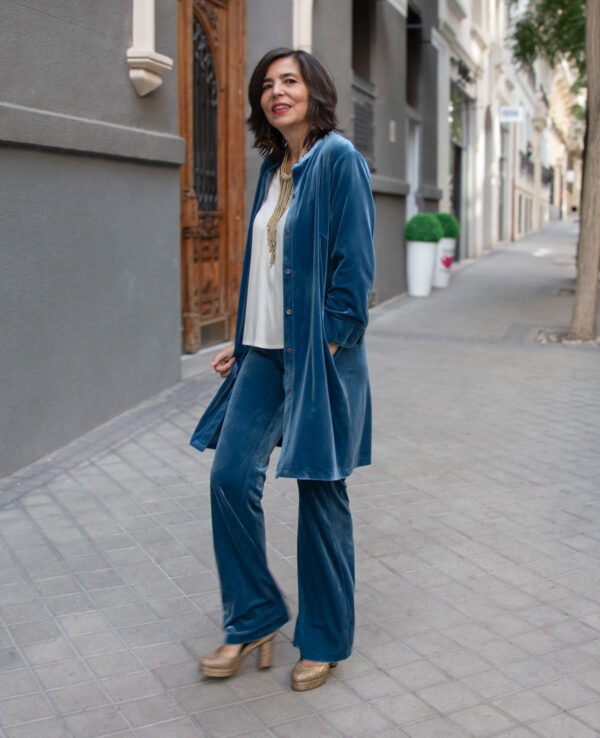 Sara pantalón terciopelo azul