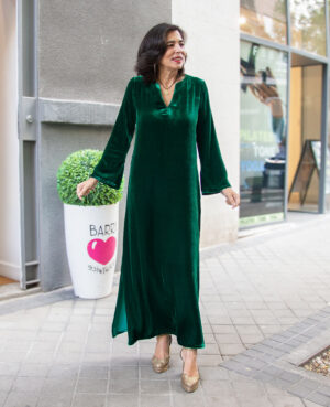 Kaftán terciopelo seda verde