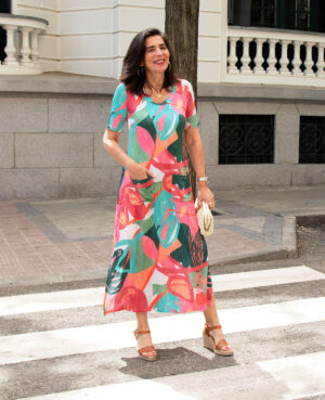 Vestido multicolor bolsillos