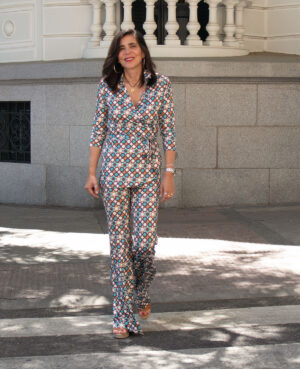 Diana pantalón círculos verde agua