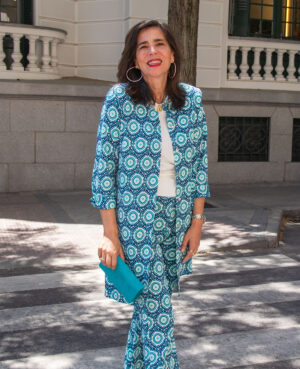 Diana guardapolvos estampado azul