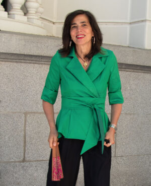 Blusa cruzada verde esmeralda