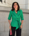 Blusa cruzada verde esmeralda