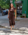 Vestido Beca marrón