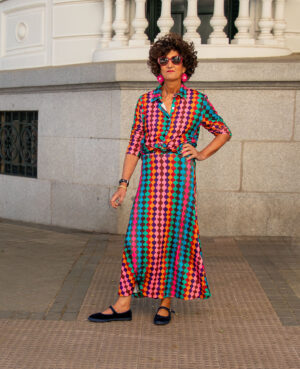 Onda multicolor falda midi