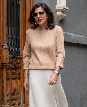 Jersey punto espiga camel
