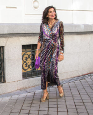 Vestido terciopelo multicolor