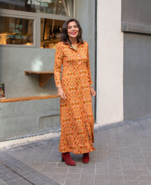 Vestido Eloisa flor naranja