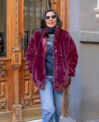 Chaqueta pelo granate