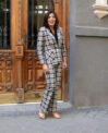 Cuadros negro y beige pantalón